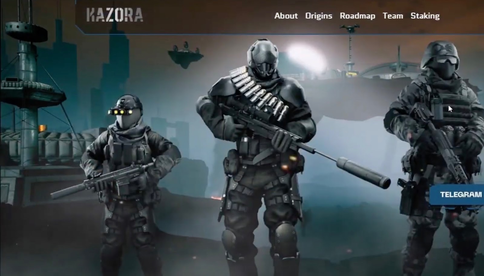 Main menu of the game with characters