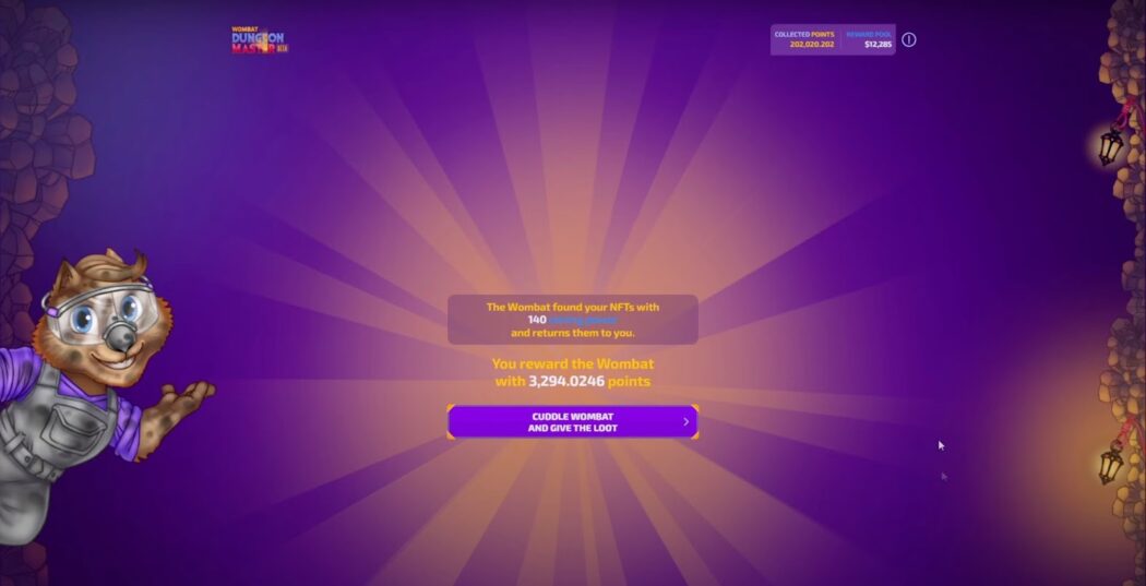 Token winning screen