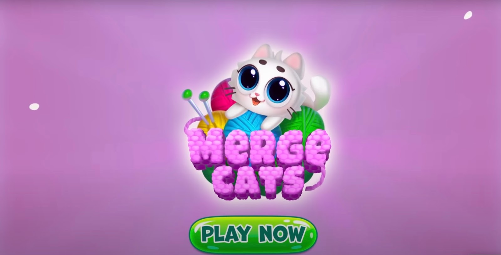 Main menu of the game Merge Cats with the play now button