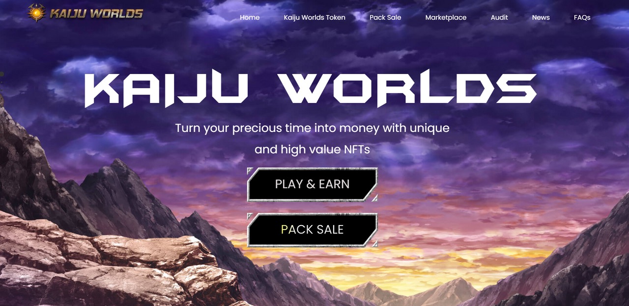 Kaiju Worlds main menu with play button